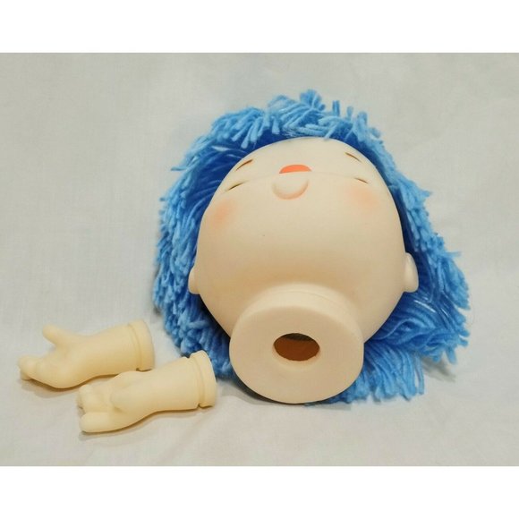 Doll Head Blue Hair with Hands 6" Caucasian out of package - Picture 8 of 9